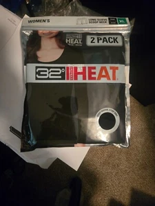 32 DEGREES HEAT Ropa Interior Manga Larga Cuello Redondo Pack de 2 Nuevos con Etiquetas - Imagen 1 de 1