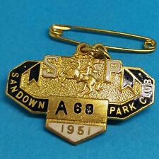 Sandown Park Horse Racing Members Badge - 1951