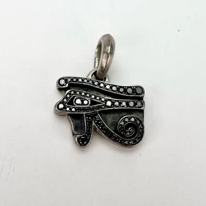 David Yurman 925 Silver Black Diamond Cairo Eye of Horus Amulet Pendant - Picture 1 of 5
