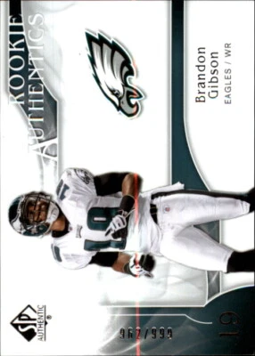 A1642- 2009 SP Authentic #280 Brandon Gibson RC /999 SAMPLE PIC - Image 1 of 2