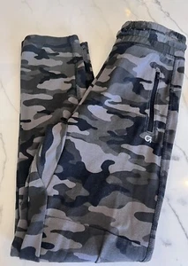 GapFit Boys Drawstring Gray Camo Pants Youth XL Zipper Pockets EUC - Picture 1 of 5