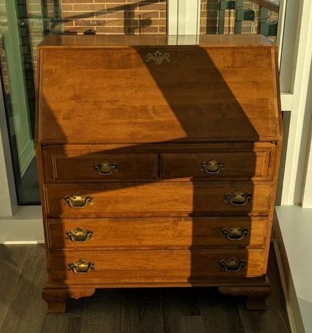 Ethan Allen Classic Manor Secretary Desk 9 Drawer Cover
