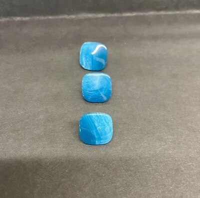 Vintage teal square marbled buttons Set Of 3 - Image 1 of 3