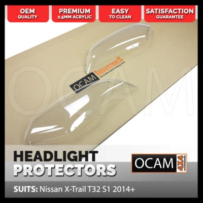 OCAM Headlight Protectors for Nissan X-Trail T32 S1 2014-2017 Lamp Covers - image 1 of 4