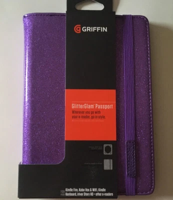  Google Nexus 7 Kindle Fire Griffin GlitterGlam Passport Folio Case  - Purple - Image 1 of 4