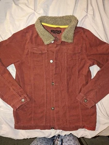 Stranger Things Nancy Wheeler Red Cotton Sherpa Collar Jacket Coat Women XLarge - Picture 1 of 12