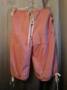 RIP Stop Denim Capris sz 12 Pink patterned Casual pants Drawstring waist & cuffs - Picture 1 of 4