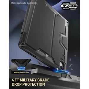 For iPad Air 11 2024 Case With Pencil Holder Sleep/Wake Stand Folio Cover Black - Picture 1 of 6