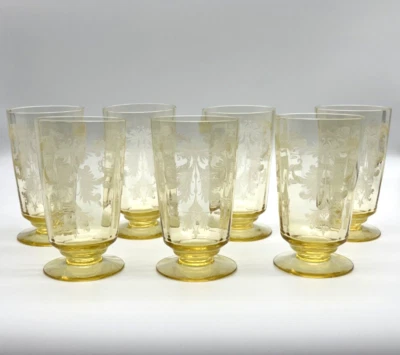 Стаканы для воды 7 Tiffin Byzantine Mandarin желтые 5 дюймов 10 унций - Изображение 1 из 4