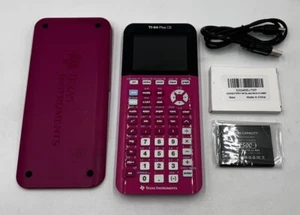 Texas Instruments TI-84 Plus CE Graphing Calculator ~Pink W/Cord And New Battery - Picture 1 of 11