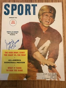 Eddie LeBaron enero 1954 revista deportiva firmada Redskins Cowboys - Imagen 1 de 5