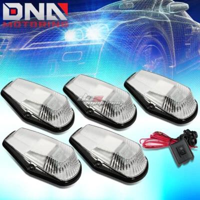 PARA CAMIÓN 80-96 F150-F450 5X TECHO CABINA CROMADA LUCES MARCADORAS LED BLANCAS + INTERRUPTOR Foto 1 de 4
