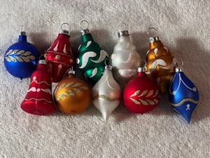 Christmas ornaments set of 10 glass miniature various shapes PO8995 - Picture 1 of 5