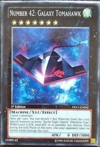 YUGIOH 3x Number 42: Galaxy Tomahawk PRIO-EN092 1st edition Primal Origin NM x 3 - Image 1 of 1