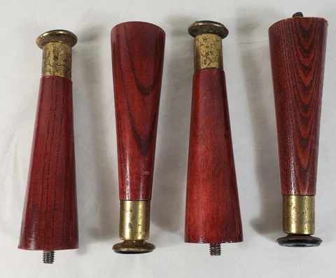 Set Of 4 Vintage Wood Furniture Ottoman Legs Cover