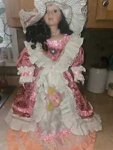 porcelain doll Victorian dress 22" - Picture 1 of 11