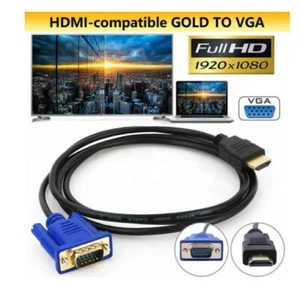 HDMI-VGA Stecker HD-15 Stecker 15Pin Video Adapter Kabel für HDTV PC 3M - Bild 1 von 5