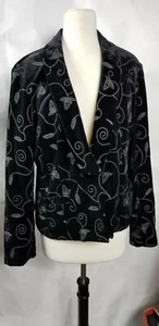 Covington Womens Blazer Button down Embroidered  Floral Size 18 - Picture 1 of 6