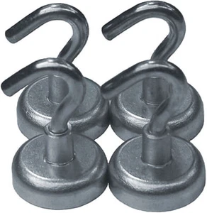 4 Neodymium Hook Magnets each holds ** 25 lbs ** - Picture 1 of 1