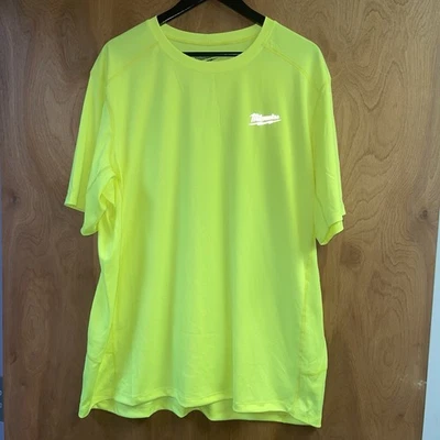 Milwaukee 工作皮轻便性能 T 恤尺寸 2X 高能见度全新无标签 — 第 1/4 张图片