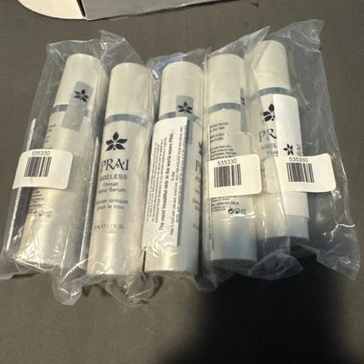 PRAI Ageless Throat Ionic Serum (1.7 fl oz) 5 Full Bottles 50ml Cream New Sealed - image 1 of 4