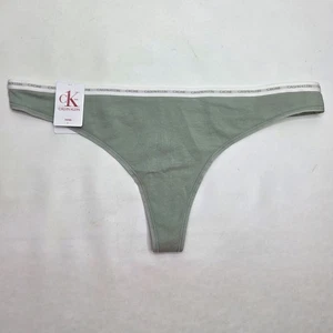 Calvin Klein Neu mit Etikett Tanga Damen Large Panty Unterwäsche Spellout grün CK ONE - Bild 1 von 6