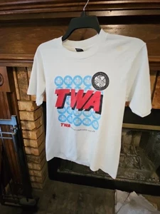 T-shirt maglietta classica compagnia aerea storica TWA WHITE bambino 14/16 JD Power - Foto 1 di 8