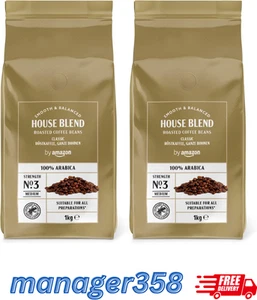 (Packungen mit 2 x 1 kg) Rainforest zertifizierte Hausmischung Kaffeebohnen mittlere Röstung 2k - Bild 1 von 4