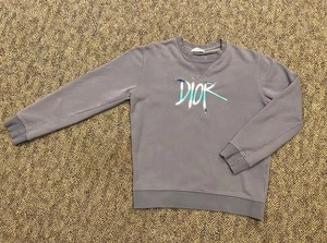 Christian Dior Embroidered Gray Sweatshirt Crewneck Adult Size Large L Grey - Picture 1 of 11