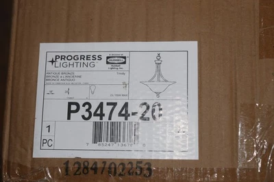 Progress Lighting Trinity Hall & Foyer Pendant Antique Bronze 18" D x 24" H - Image 1 of 4