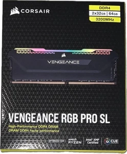 CORSAIR VENGEANCE RGB PRO DDR4 RAM 64GB (2x32GB) 3200MHz Intel AMD Desktop - Afbeelding 1 van 2