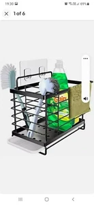 Orimade 3-in-1 Sink Caddy Tidy Sponge Holder Organisers Utensil Holders Black - Picture 1 of 5