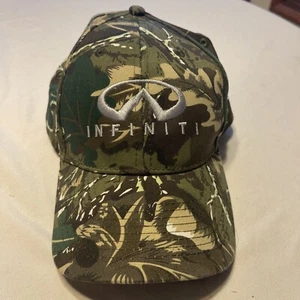 Infiniti Green Brown Camouflage Baseball Cap Hat Adjustable Strap Nissin - Picture 1 of 6