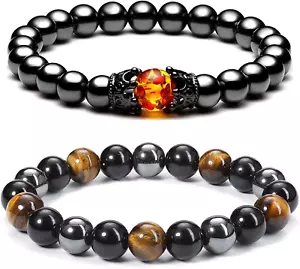 Hämatit Obsidian Tigerauge Edelstein Armband zum Schutz & viel Glück - Bild 1 von 12