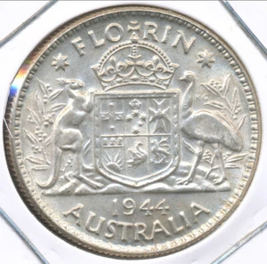 Australia 1944 (m) One Florin 2/- George VI (Silver) - Uncirculated (E27351) - Picture 1 of 3