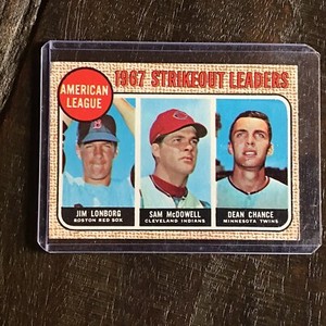 1968 Topps - League Leaders #12 Dean Chance, Sam McDowell, Jim Lonborg