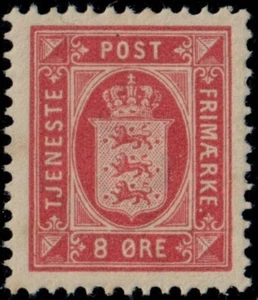 DENMARK. 1899. #O10. Official. 8 Øre carmine, perf. 12 3/4. VF MNH (PK2462) - Picture 1 of 2
