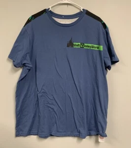 Walt Disney World Blue Neon Green Black Wording Castle T Shirt Size XL - Picture 1 of 6