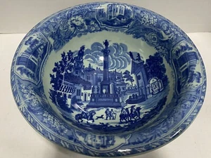Cuenco para servir Ironstone vintage Victorian Ware Flow Blue Transferware - Imagen 1 de 13