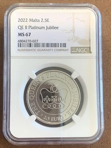 2022- Malta- QE II Platinum Jubilee- NGC- MS67 - Picture 1 of 2