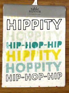 NEW Hippity Hop Easter Reversible Table Runner 14"X72" Reverse is polka dots - Picture 1 of 2