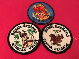 Lot of 3 Vintage Busch Gardens Tampa Florida Patches  - Picture 1 of 5