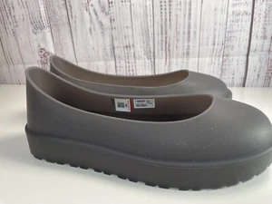UGG IMPERMEABLE GOMA PROTECTOR DE BOTAS DE LLUVIA GALOSH CUBIERTAS DE ZAPATOS W 12-14 M 11-13 Gris - Imagen 1 de 4