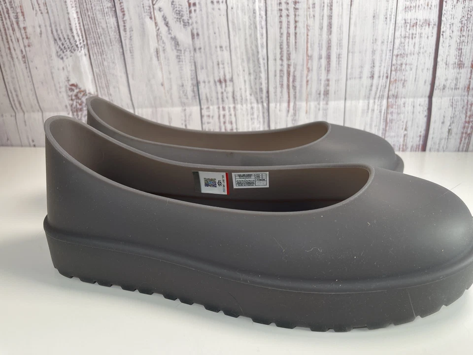 UGG WATERPROOF RUBBER RAIN BOOT GUARD GALOSH SHOE COVERS W 12-14 M 11-13 Gray - Image 1 of 4