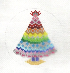 Prairie Designs Modern Tree Handpainted Needlepoint Canvas #1 - Picture 1 of 1