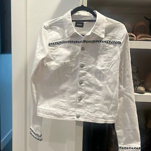 NWT Hudson White Denim Jean Jacket Size XL - Picture 1 of 5
