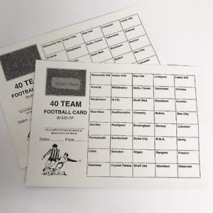 100 x 40 GRATTA E VINCI RACCOLTA FONDI CALCIO SQUADRA UK NOMI SQUADRA GRANDE QUALITÀ!! - Foto 1 di 1
