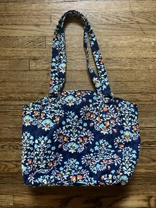 Vera Bradley Shoulder Bag Tote Purse Blue Floral - Picture 1 of 5