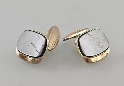 a-9425048 Manschettenknöpfe goldfarben Perlmutt vintage 1,6x2cm - Bild 1 von 2