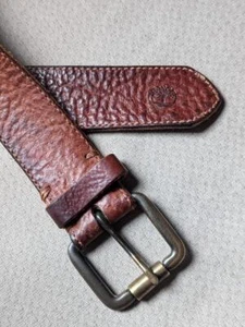 vintage 1990s full grain leather TIMBERLAND cowhide belt 40 brown - Picture 1 of 11